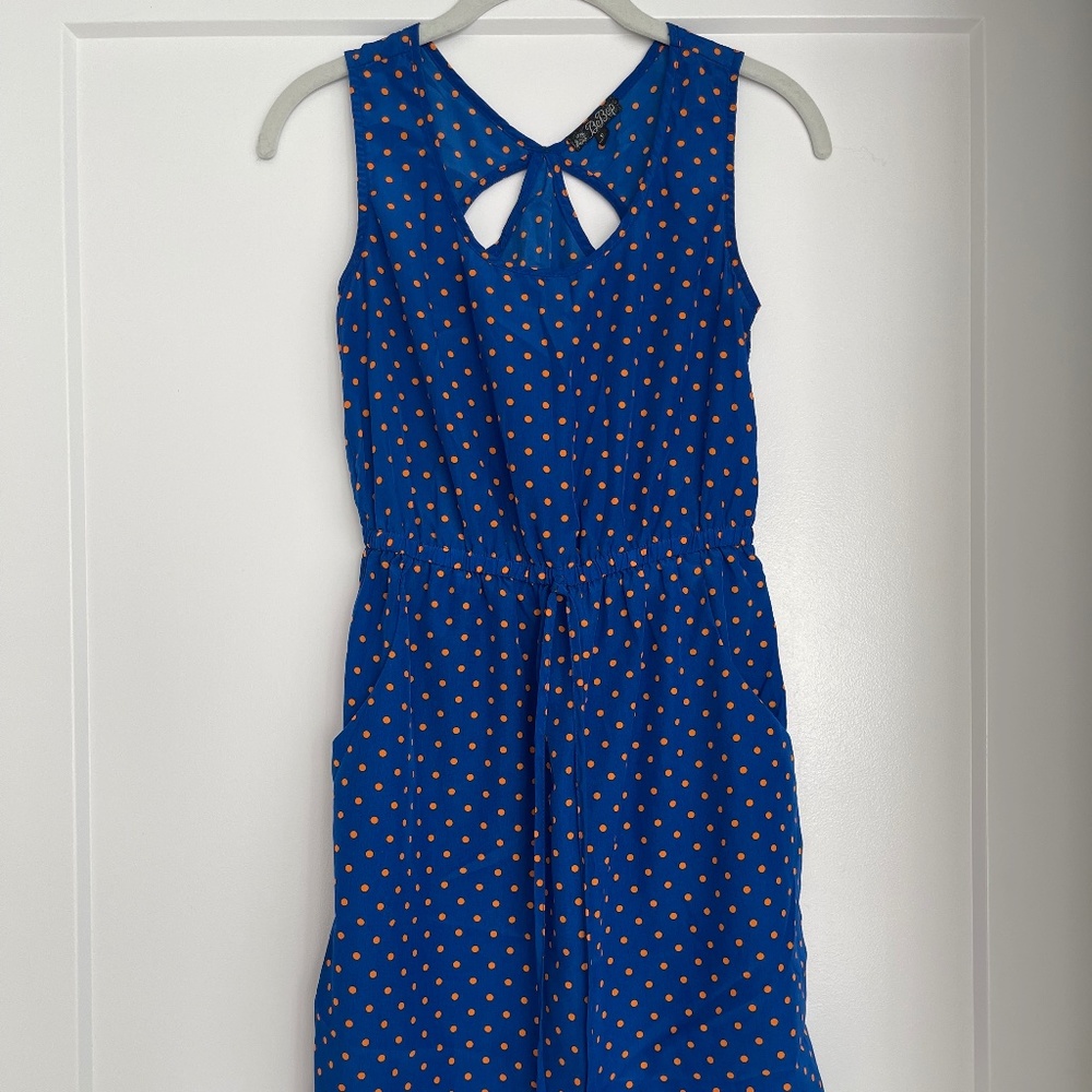 BeBop Small Blue Dress with Orange Polka Dots